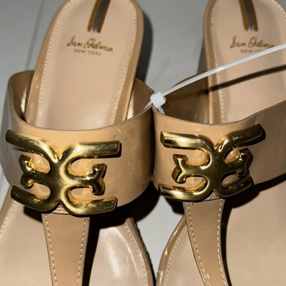 NEW! Sam Edelman Yardlie Emblem Platform Wedge Sandals - Size 10